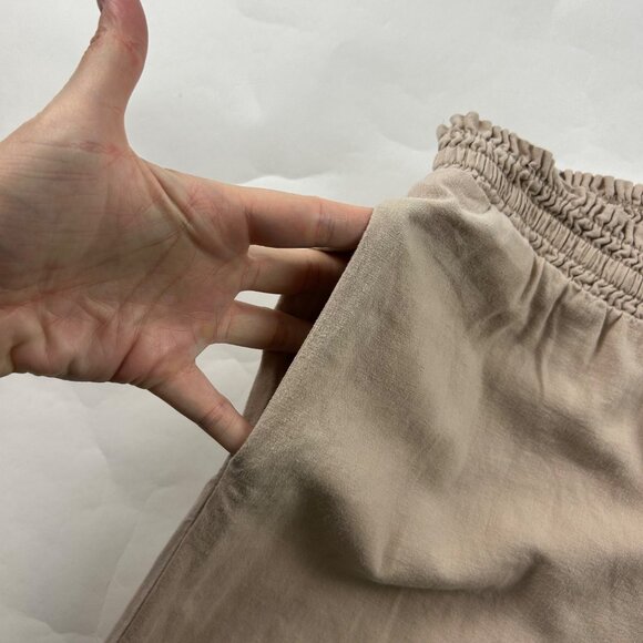 TALL New York & Co Soft Tan Linen Blend Wide Leg Lounge Pant LT - Picture 3 of 7